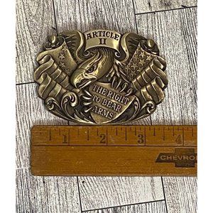 Article II The Right to Bear Arms Brass Belt Buckle